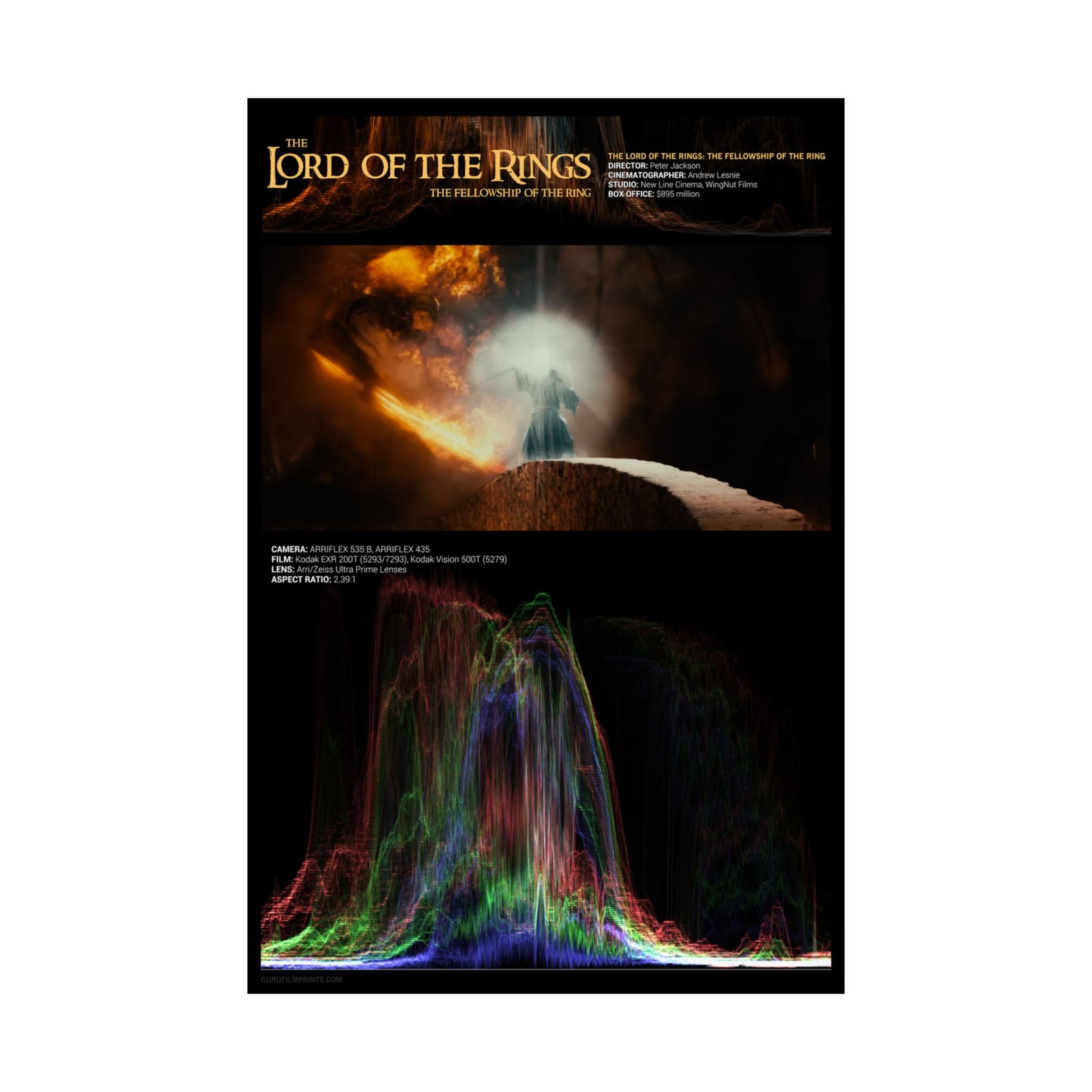 Gandalf vs. Balrog Waveform Art Print | The Fellowship of the Ring (2001)