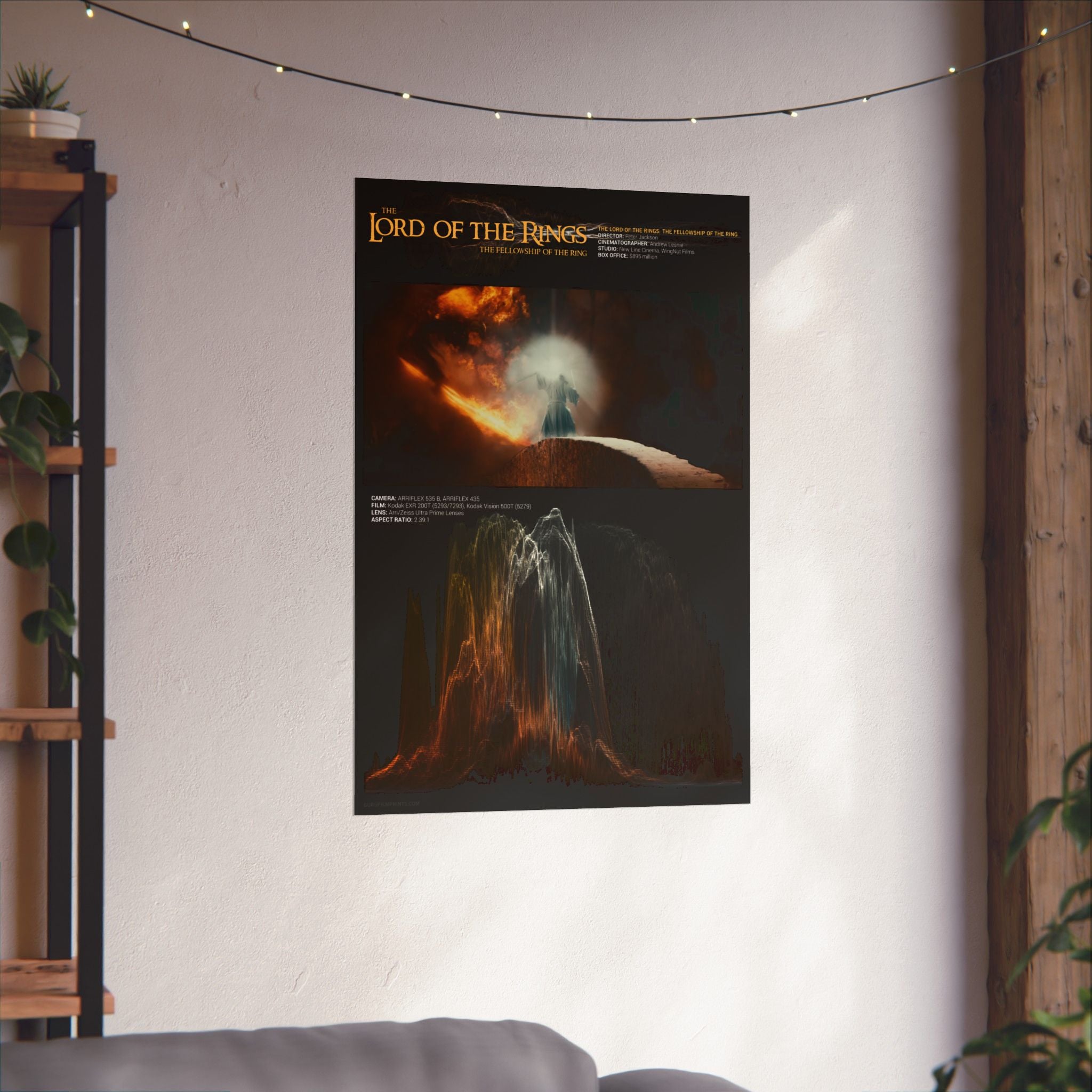 Gandalf vs. Balrog Waveform Art Print | The Fellowship of the Ring (2001)
