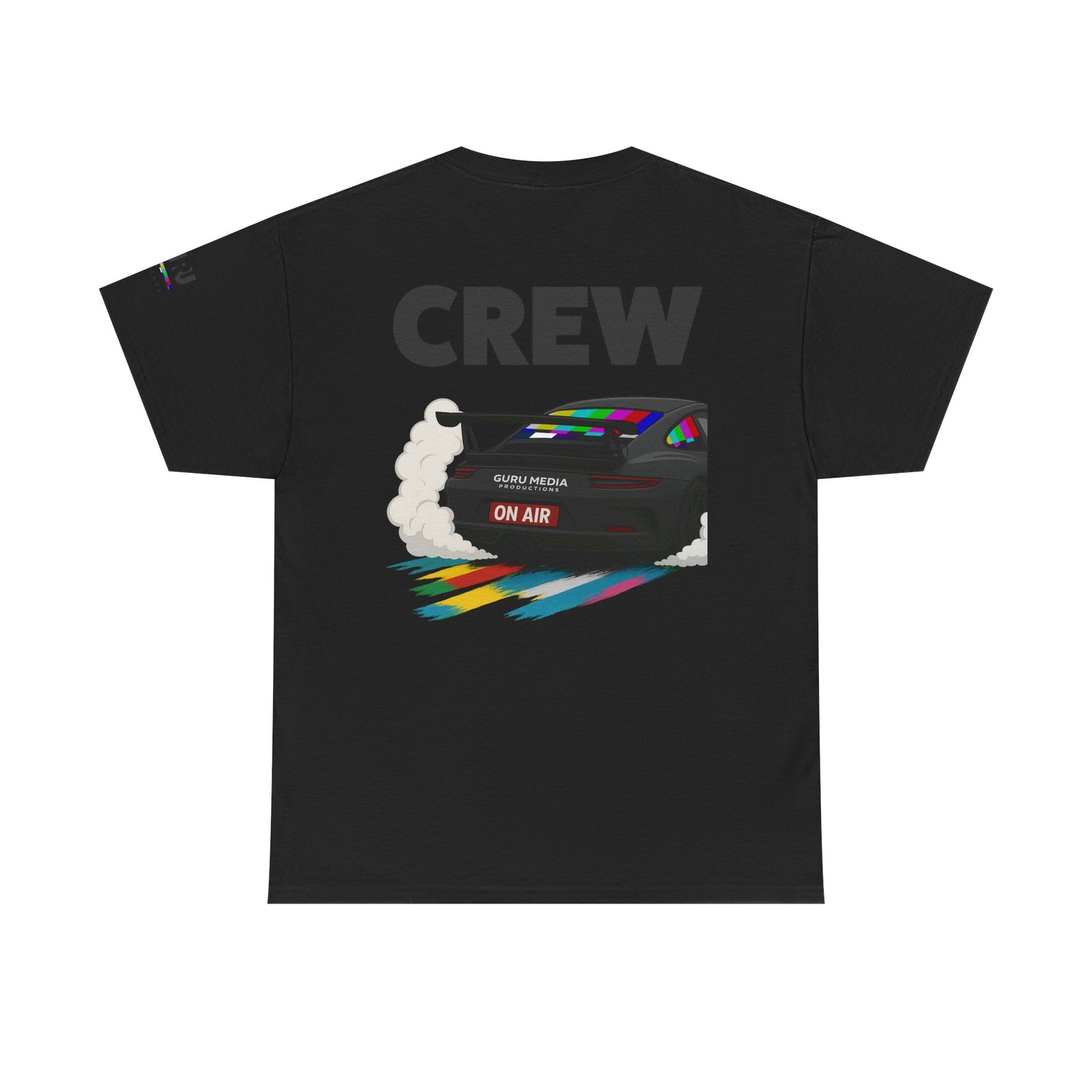 Production Crew Shirt | Race Car Broadcast Bar Design | Guru Media Productions