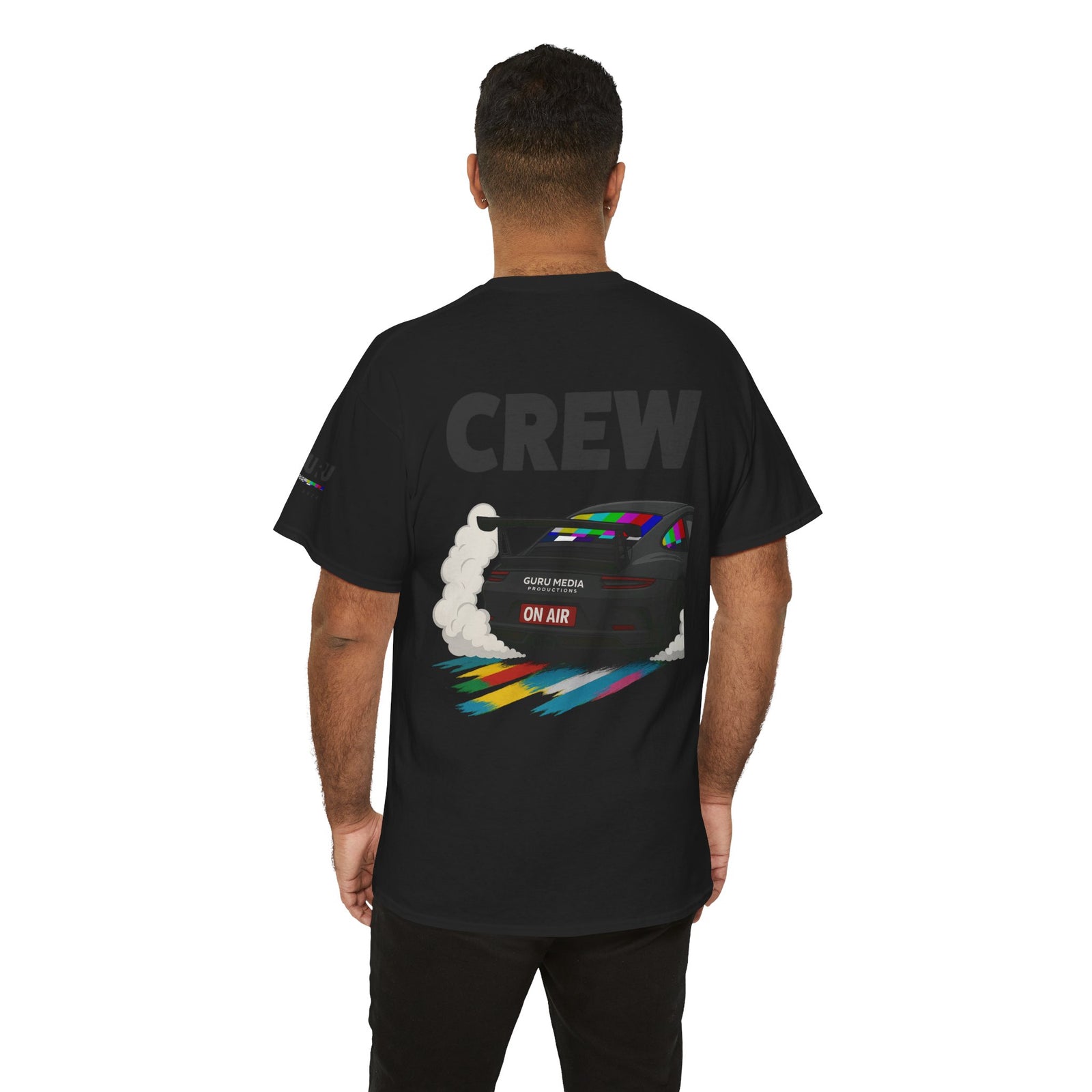Production Crew Shirt | Race Car Broadcast Bar Design | Guru Media Productions