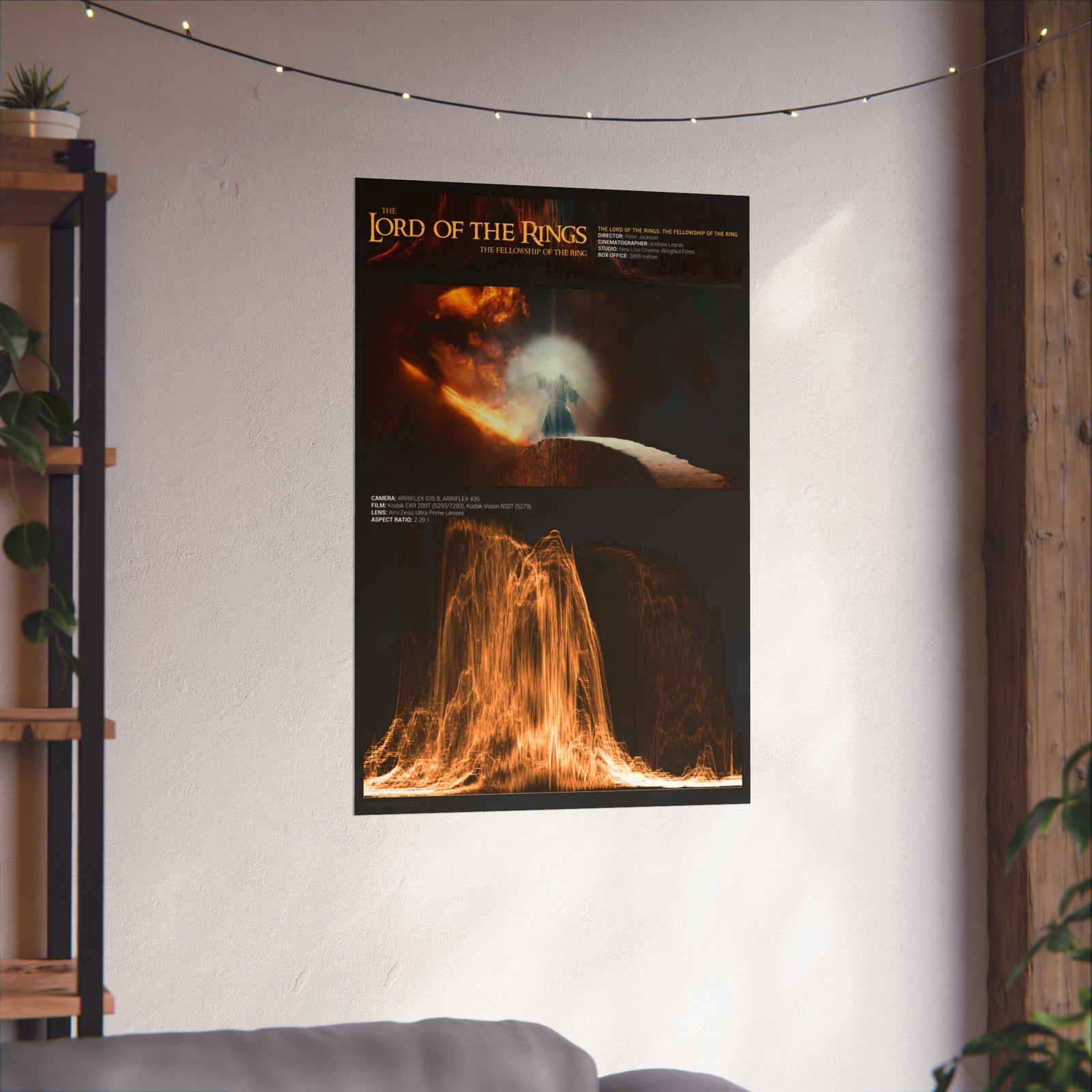 Gandalf vs. Balrog Waveform Art Print | The Fellowship of the Ring (2001)