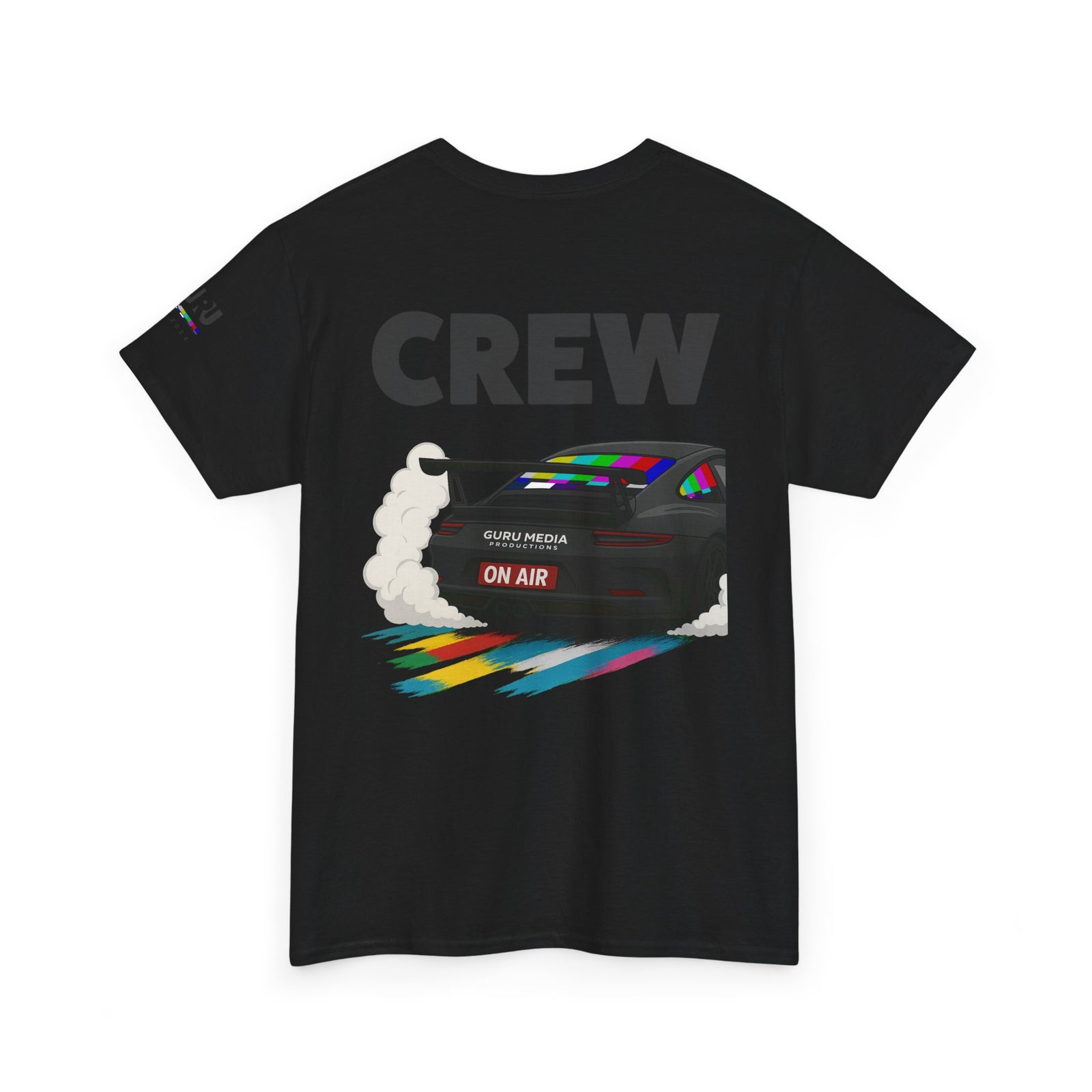 Production Crew Shirt | Race Car Broadcast Bar Design | Guru Media Productions